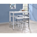  Coaster Furniture Natividad 182525 5-piece Pub Height Bar Table Set - White High Gloss IMAGE 1