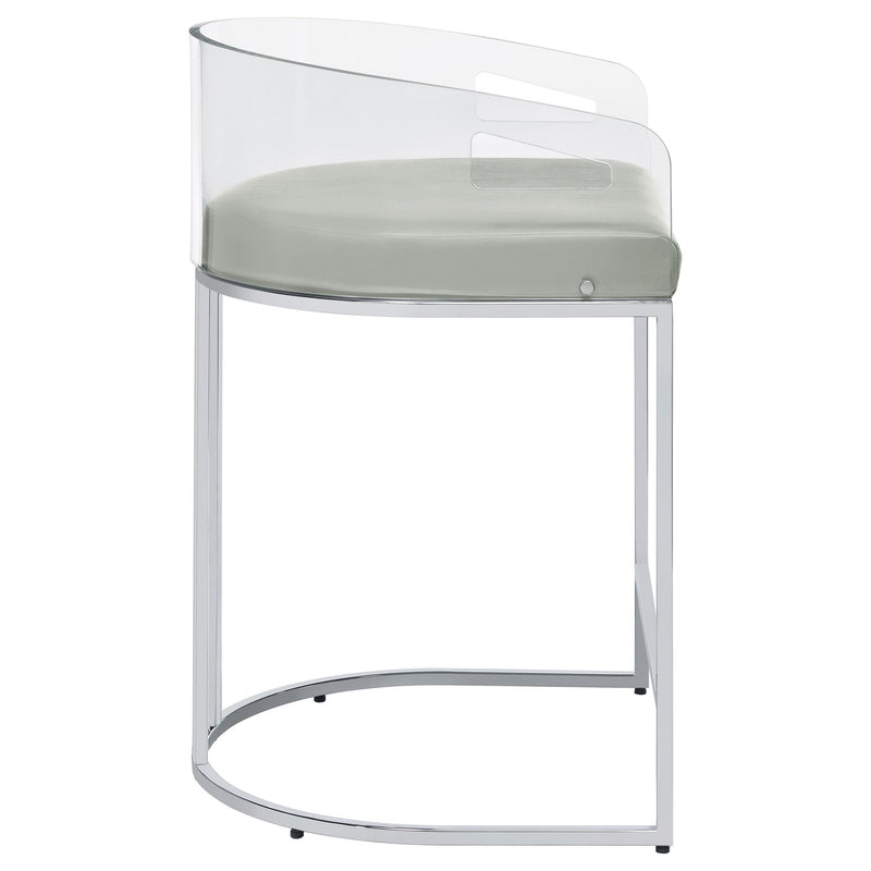 Coaster Furniture Thermosolis 183405 Clear Acrylic Counter Chair - Chrome (Set of 2) IMAGE 8