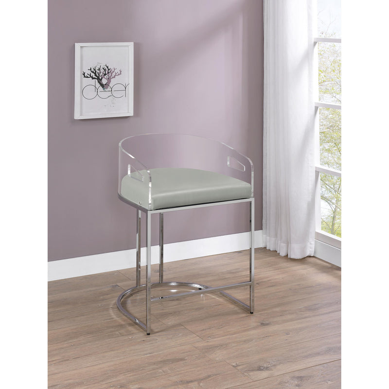 Coaster Furniture Thermosolis 183405 Clear Acrylic Counter Chair - Chrome (Set of 2) IMAGE 9