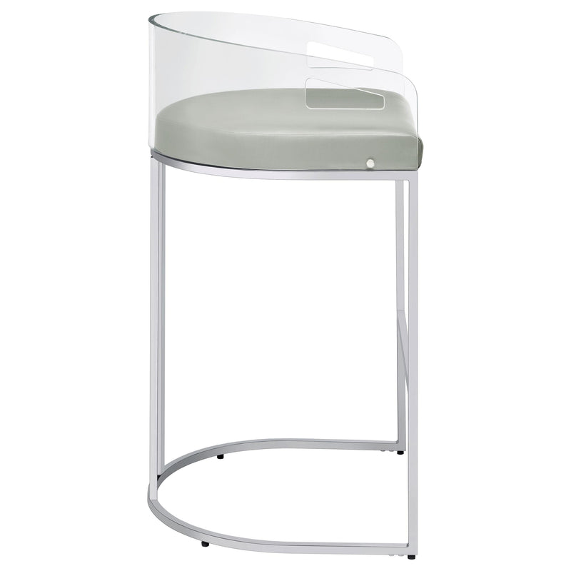 Coaster Furniture Thermosolis 183406 Clear Acrylic Bar Chair - Chrome (Set of 2) IMAGE 8