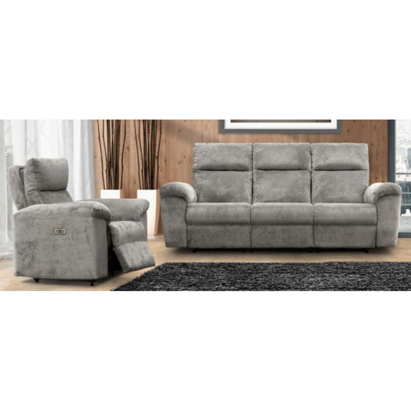 Elran Reclining Fabric Sofa 40846-MEC-07 Reclining Sofa with Manual Headrest and Drawers IMAGE 2