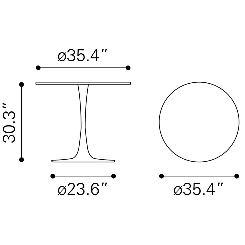  Zuo Opus 101566 Dining Table - White IMAGE 10
