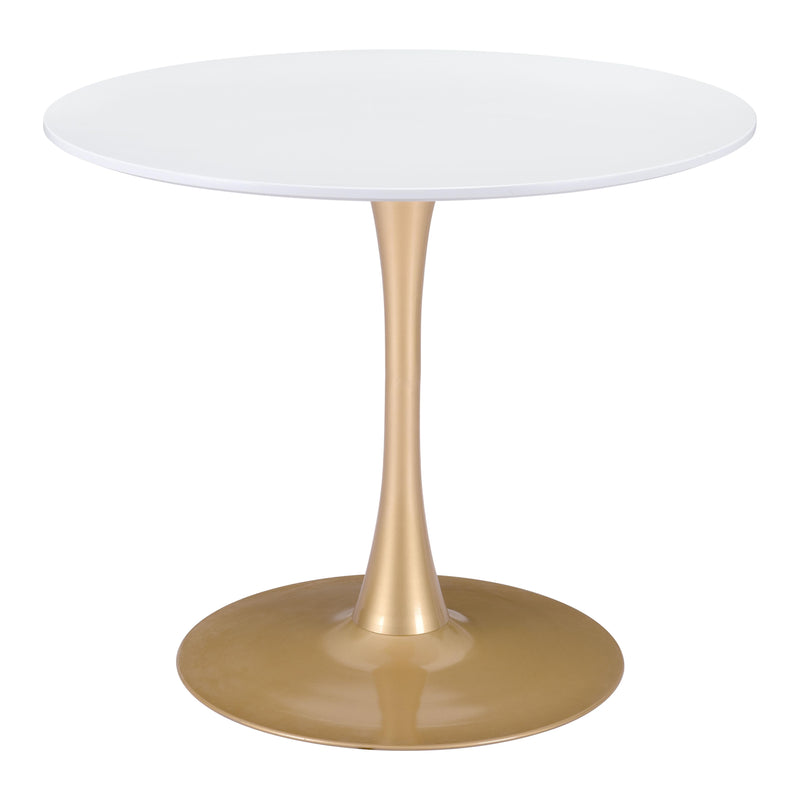 Zuo Opus 101568 Dining Table - White & Gold IMAGE 1