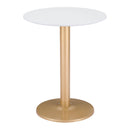  Zuo Alto 101570 Bistro Table - White & Gold IMAGE 1