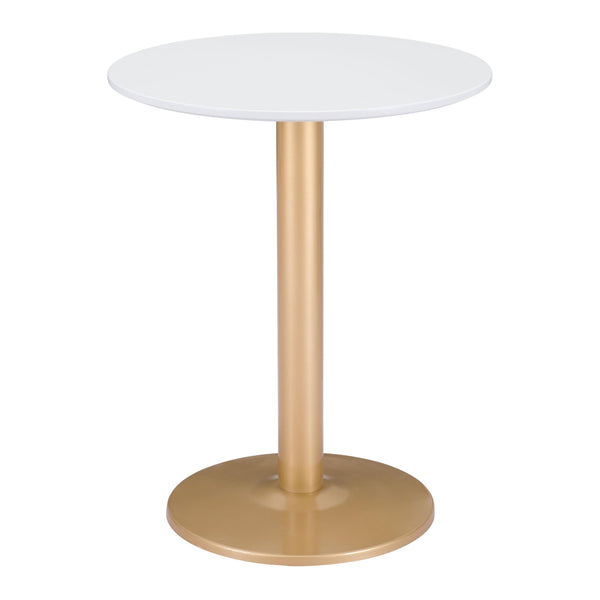  Zuo Alto 101570 Bistro Table - White & Gold IMAGE 1
