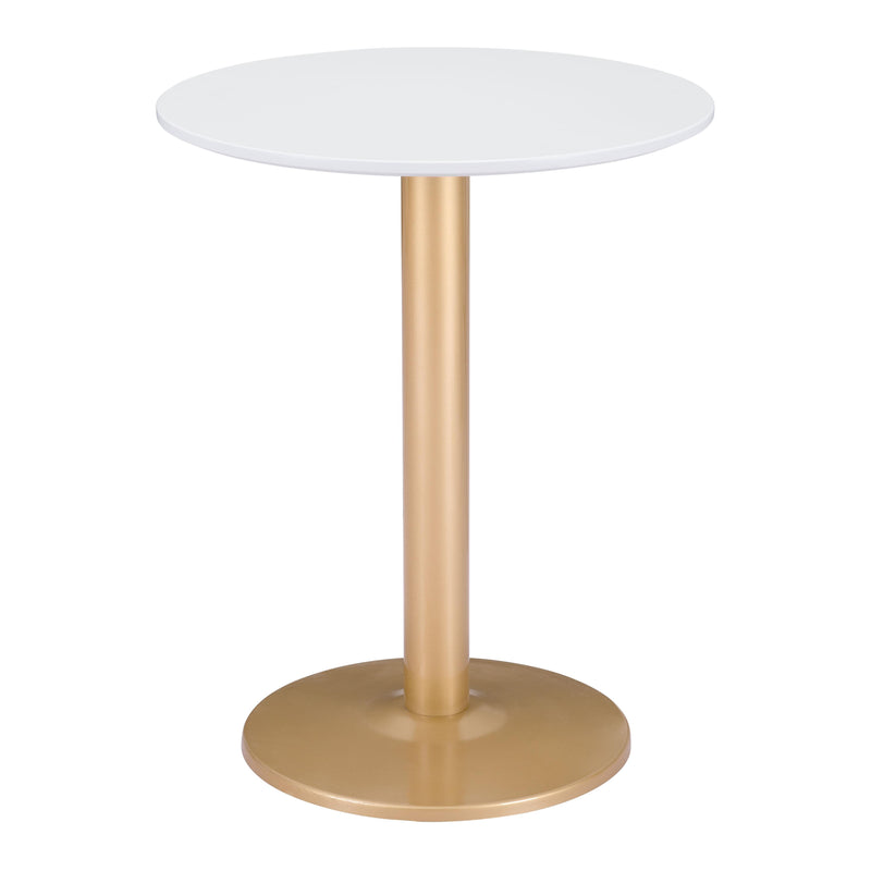 Zuo Alto 101570 Bistro Table - White & Gold IMAGE 1