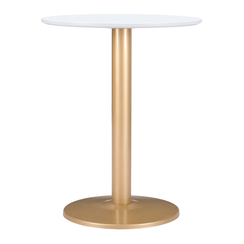 Zuo Alto 101570 Bistro Table - White & Gold IMAGE 2