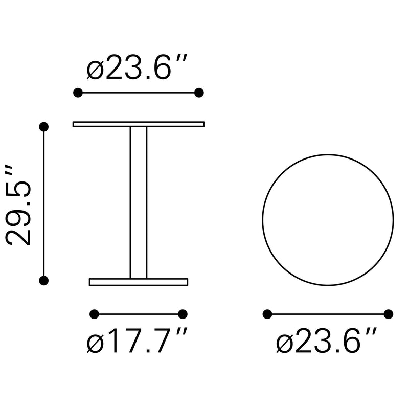  Zuo Alto 101740 Bistro Table - Brown & Black IMAGE 10