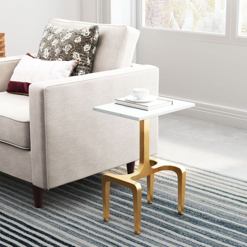  Zuo Clement 101512 Side Table - White & Gold IMAGE 11