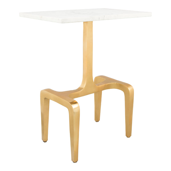  Zuo Clement 101512 Side Table - White & Gold IMAGE 1