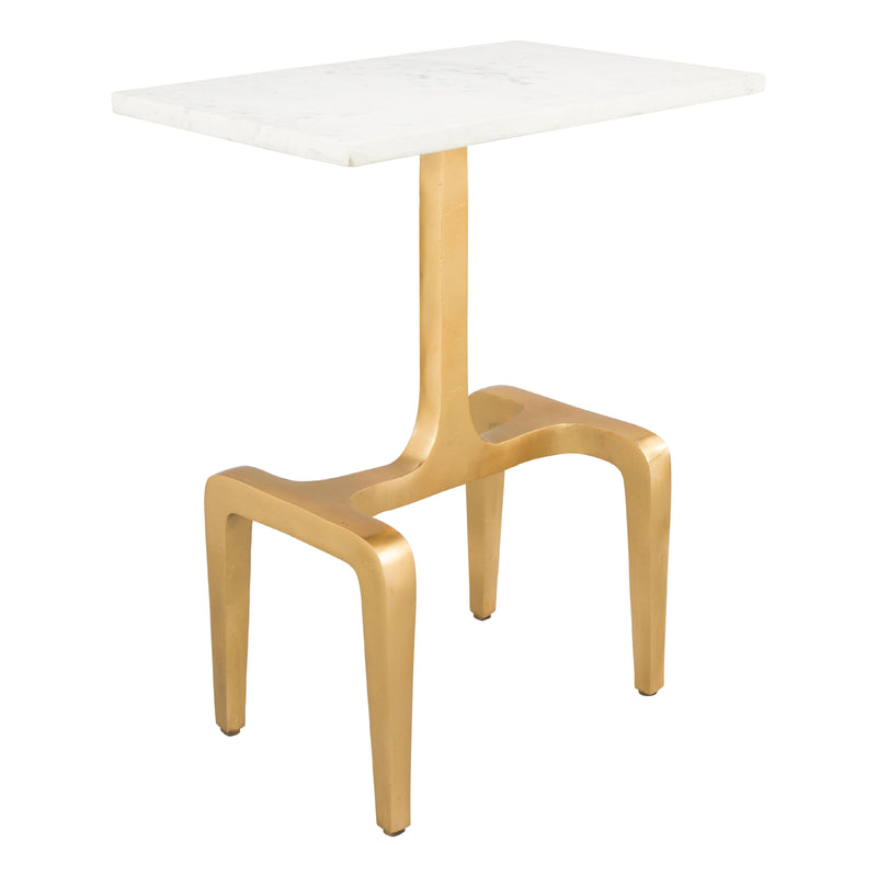  Zuo Clement 101512 Side Table - White & Gold IMAGE 4