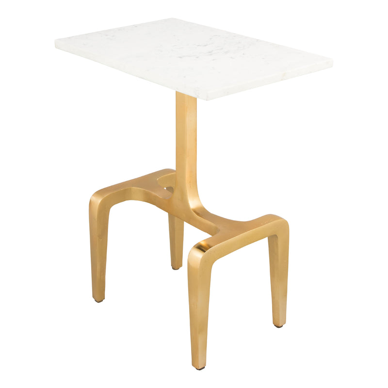  Zuo Clement 101512 Side Table - White & Gold IMAGE 5
