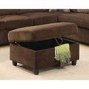 Acme Furniture Belville 52703 Ottoman with Storage - Chocolate IMAGE 2