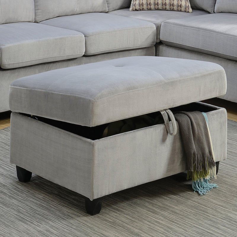 Acme Furniture Belville Fabric Storage Ottoman 52713 IMAGE 2