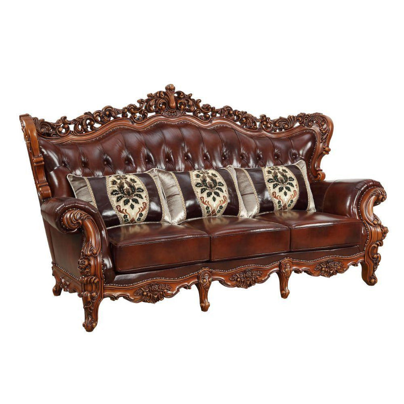 Acme Furniture Eustoma Stationary Leather Match Sofa 53065 IMAGE 2