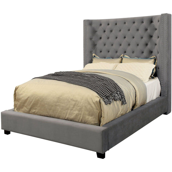 Furniture of America Mirabelle Queen Upholstered Panel Bed CM7679GY-Q-VN IMAGE 1