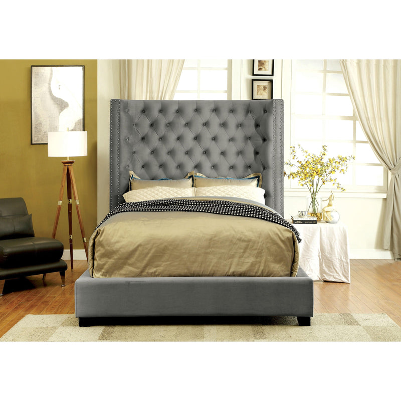 Furniture of America Mirabelle Queen Upholstered Panel Bed CM7679GY-Q-VN IMAGE 4