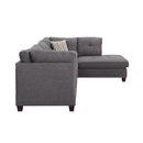 Acme Furniture Laurissa 54385 Sectional Sofa with Ottoman - Light Charcoal IMAGE 3