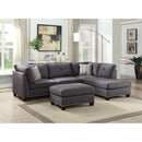 Acme Furniture Laurissa 54385 Sectional Sofa with Ottoman - Light Charcoal IMAGE 7