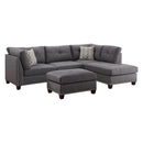 Acme Furniture Laurissa 54385 Sectional Sofa with Ottoman - Light Charcoal IMAGE 8