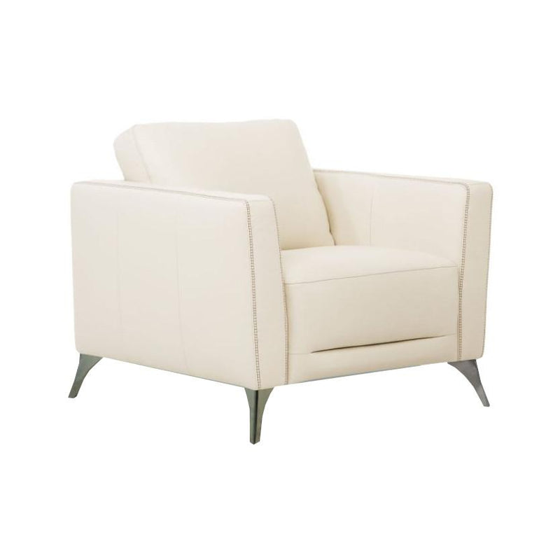 Acme Furniture Malaga Stationary Leather Chair 55007 IMAGE 2