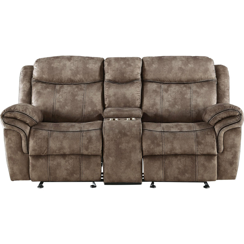 Acme Furniture Zubaida Reclining Fabric Loveseat with Console 55021 IMAGE 1