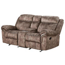 Acme Furniture Zubaida 55021 Glider Loveseat with Console - Two Tone Chocolate IMAGE 2