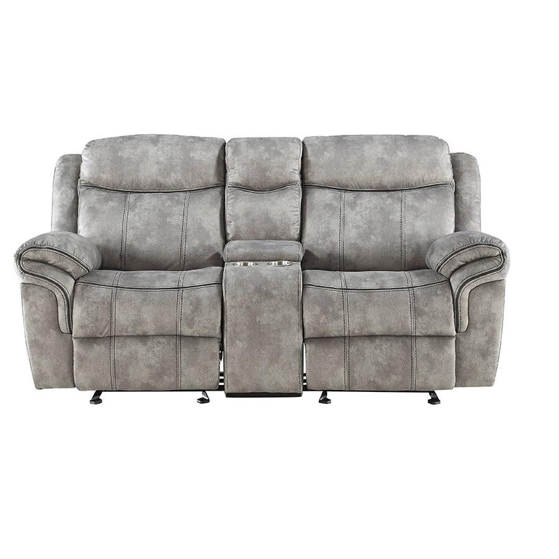 Acme Furniture Zubaida Reclining Fabric Loveseat with Console 55026 IMAGE 1