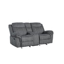 Acme Furniture Zubaida 55026 Glider Loveseat with Console - Two Tone Grey IMAGE 2