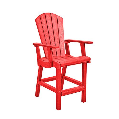 C.R. Plastic Products Generation C28C-01 Classic Counter Arm Chair - Red IMAGE 1