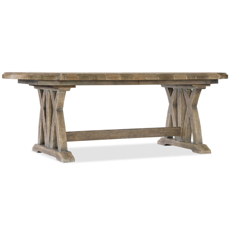 Hooker Furniture 5750-75200-MWD Boheme Colibri 88in Trestle Dining Table with 1-20in Leaf IMAGE 1