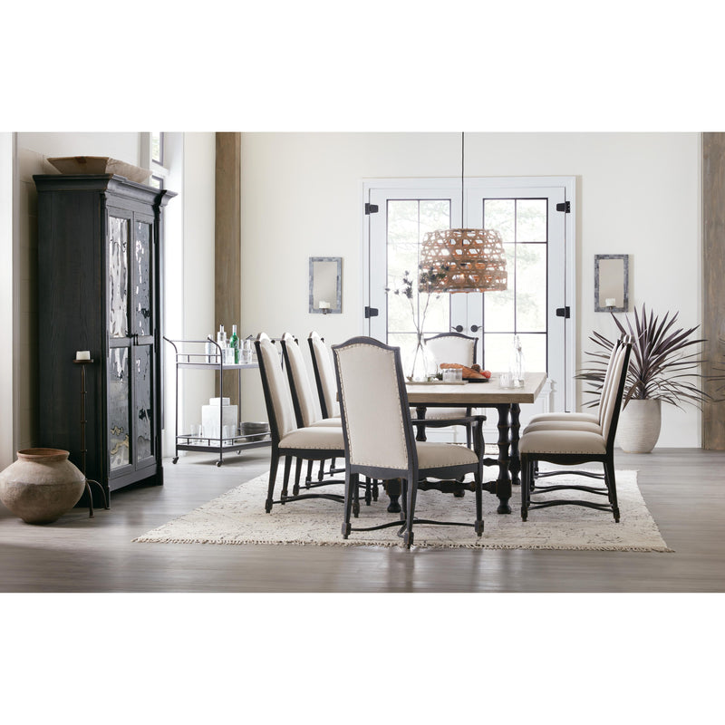 Hooker Furniture 5805-75200-80 Ciao Bella 84in Trestle Table with 2-18in Leaves-Flaky White/Black IMAGE 9