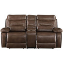 Acme Furniture Aashi 55421 Motion Loveseat with Console - Brown IMAGE 1