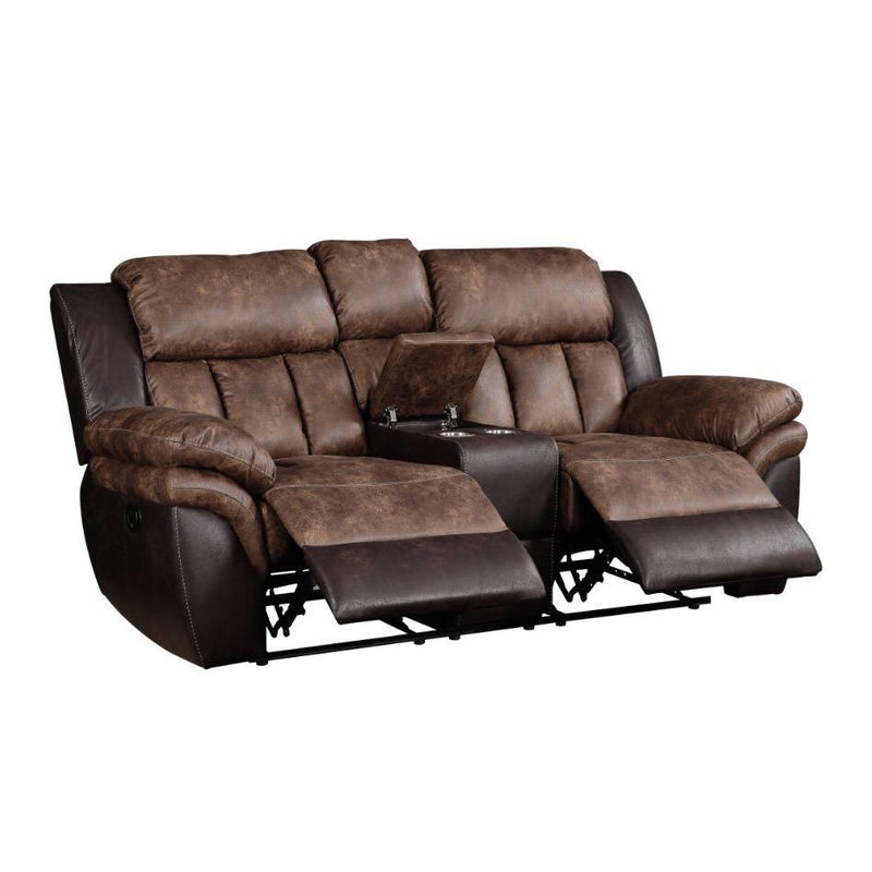 Acme Furniture Jaylen Reclining Fabric Loveseat with Console 55426 IMAGE 3