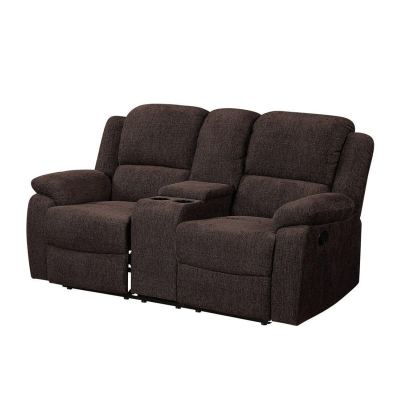 Acme Furniture Madden Reclining Fabric Loveseat with Console 55446 IMAGE 2