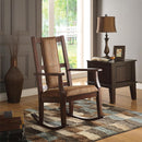 Acme Furniture Butsea 59378 Rocking Chair - Brown & Espresso IMAGE 1