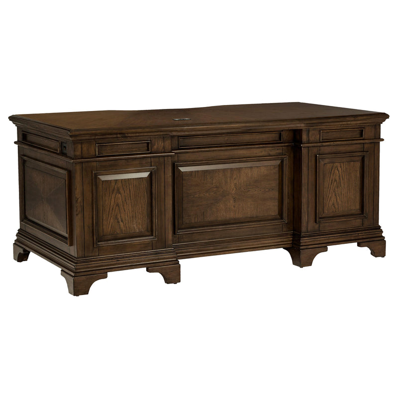  Coaster Furniture Hartshill 881281 72-inch 7-Drawer Executive Desk - Burnished Oak IMAGE 5
