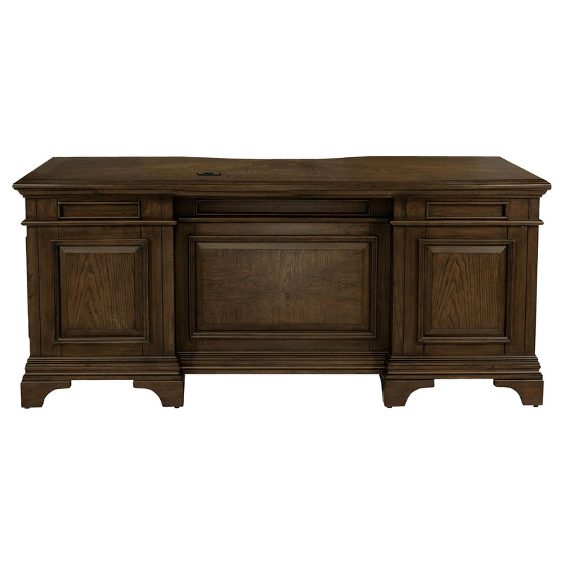  Coaster Furniture Hartshill 881281 72-inch 7-Drawer Executive Desk - Burnished Oak IMAGE 6