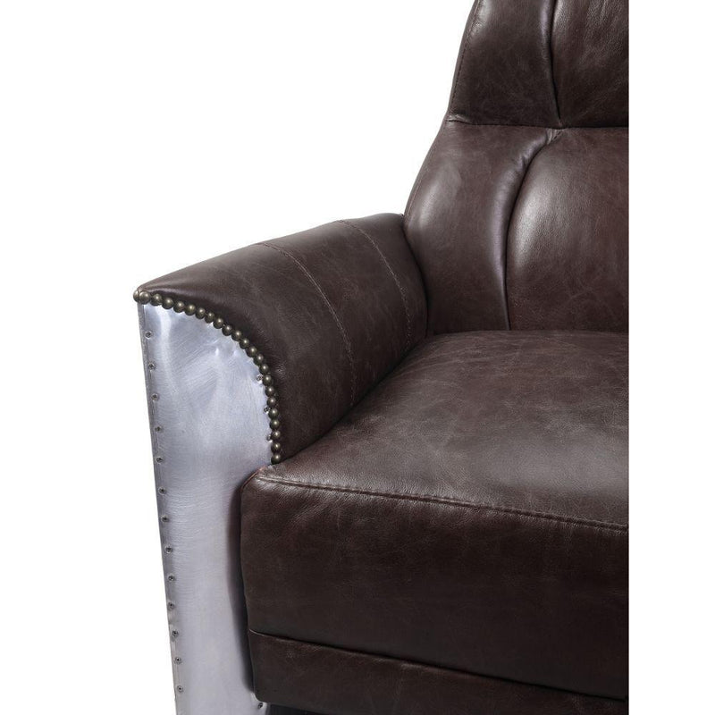 Acme Furniture Brancaster Stationary Leather Accent Chair 59715 IMAGE 5