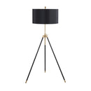 Coaster Furniture Zabka 923255 63-inch Drum Shade Metal Tripod Floor Lamp - Black IMAGE 1