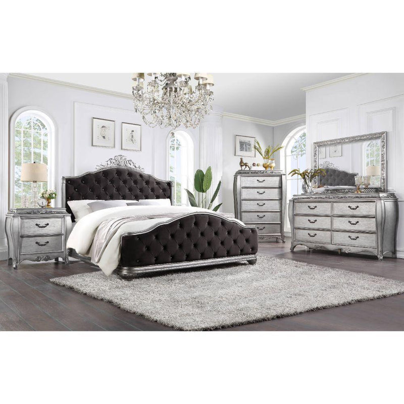 Acme Furniture Leonora King Upholstered Panel Bed 22137EK IMAGE 3