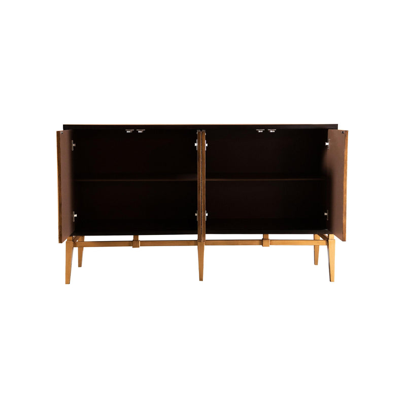 Coaster Furniture Zira 953497 4-door Wood Parquet Storage Accent Cabinet - Brown IMAGE 2
