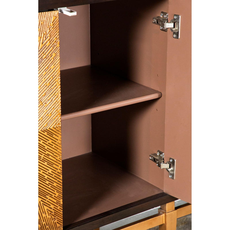 Coaster Furniture Zira 953497 4-door Wood Parquet Storage Accent Cabinet - Brown IMAGE 6