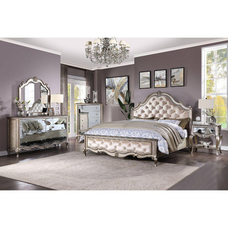 Acme Furniture Esteban King Upholstered Panel Bed 22197EK IMAGE 3