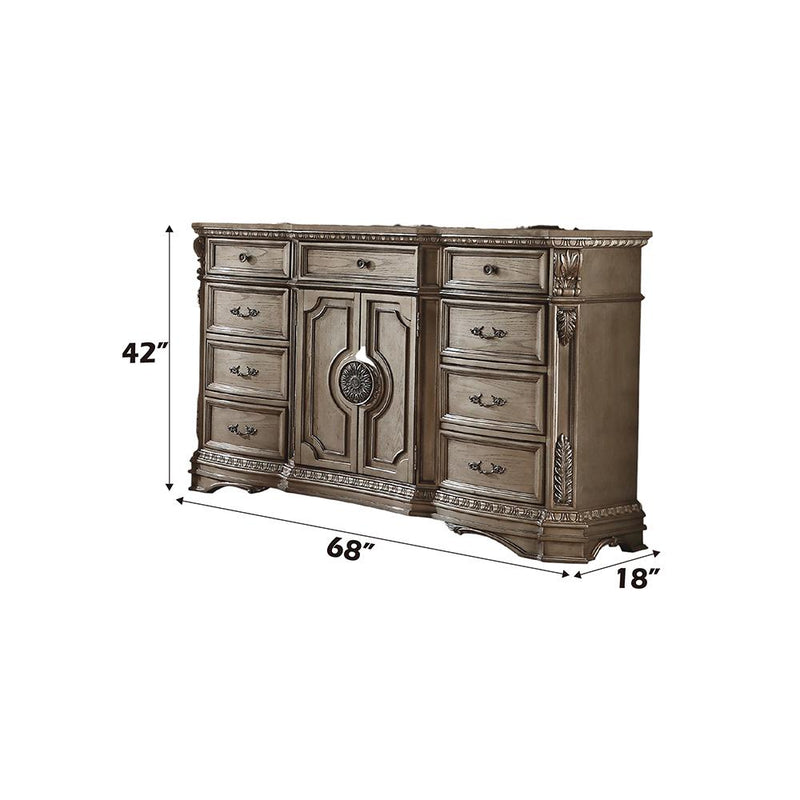 Acme Furniture Northville 26938 Dresser with Wooden Top IMAGE 3