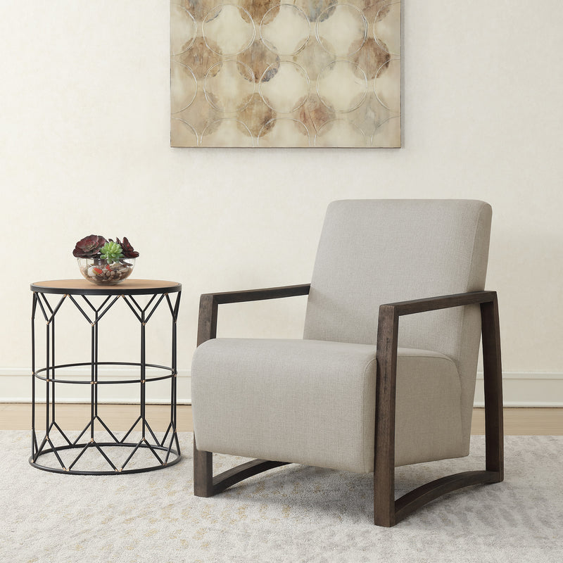  Elements International Furman UFM1441100E Accent Chair - Linen IMAGE 5