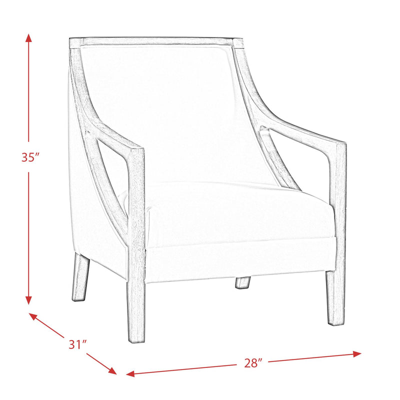  Elements International Hopkins UHK525102E Accent Chair - Natural/White Wash IMAGE 11