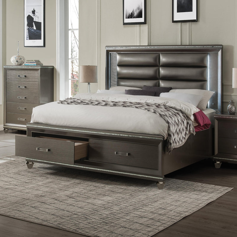 Acme Furniture Sadie King Panel Bed with Storage 27937EK IMAGE 2