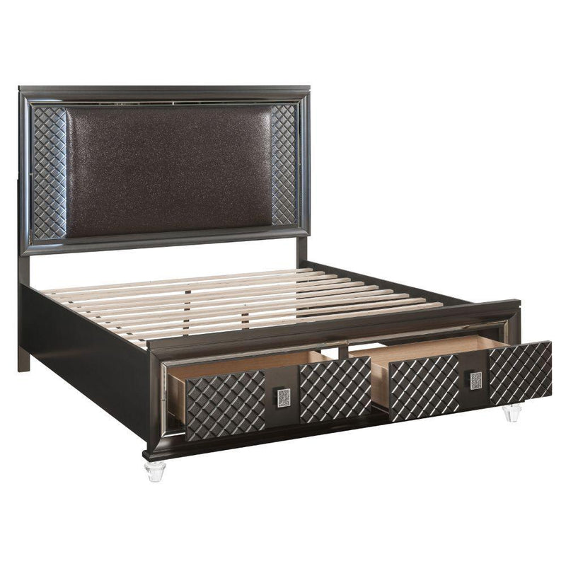 Acme Furniture Sawyer King Panel Bed with Storage 27967EK IMAGE 1