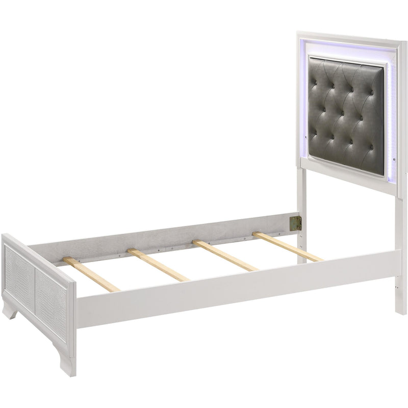 Crown Mark Lyssa Twin Upholstered Platform Bed B4310-T-HBFB/B4310-FT-RAIL IMAGE 2